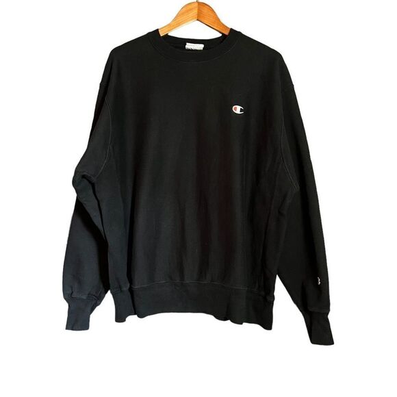 Champion black reverse weave crew neck sweater - Picture 1 of 10